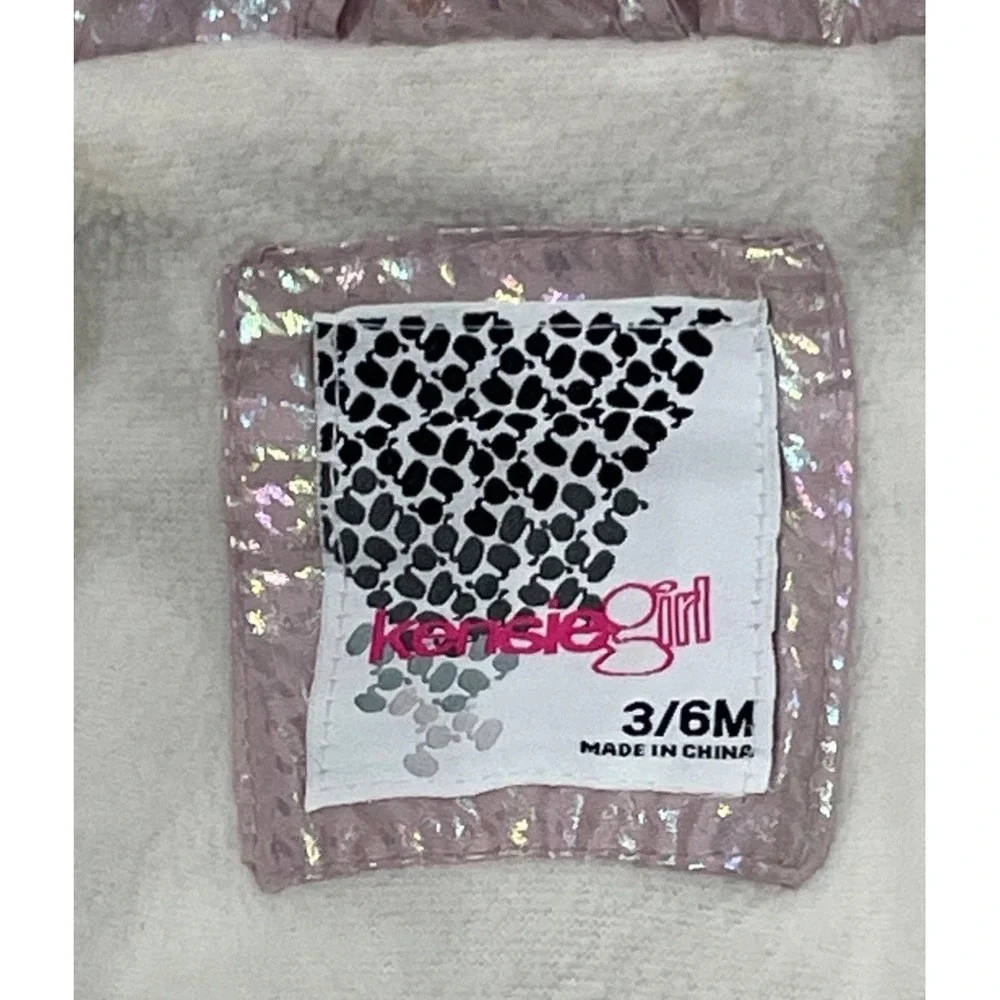 NWOT Kensiegirl Shiny Gingham Pink Zip‎ Baby Snowsuit Infant Size 3-6 Month